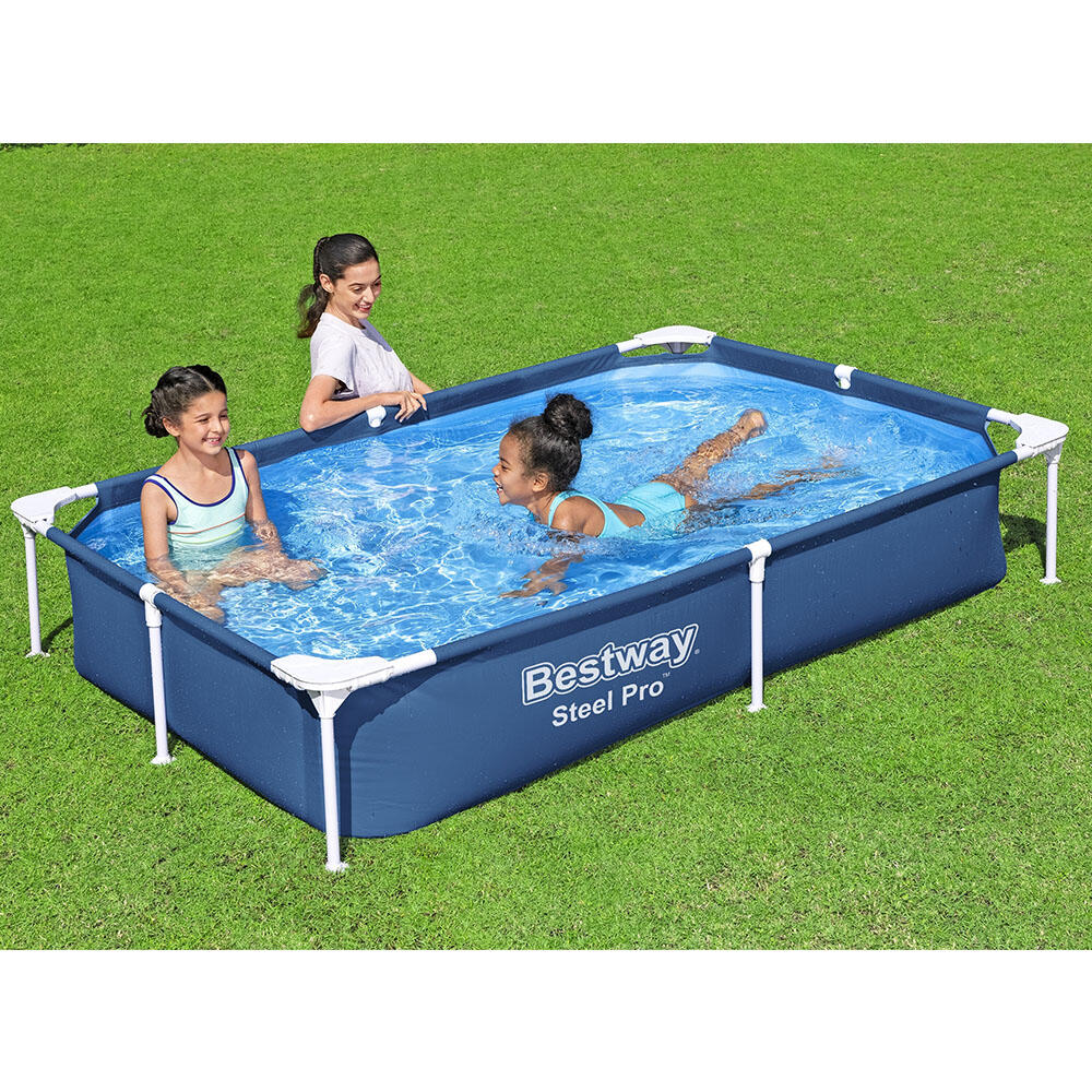 Bestway Steel Pro Rectangular Pool set, 7' x 5' Swimming Pool, Blue 7/7