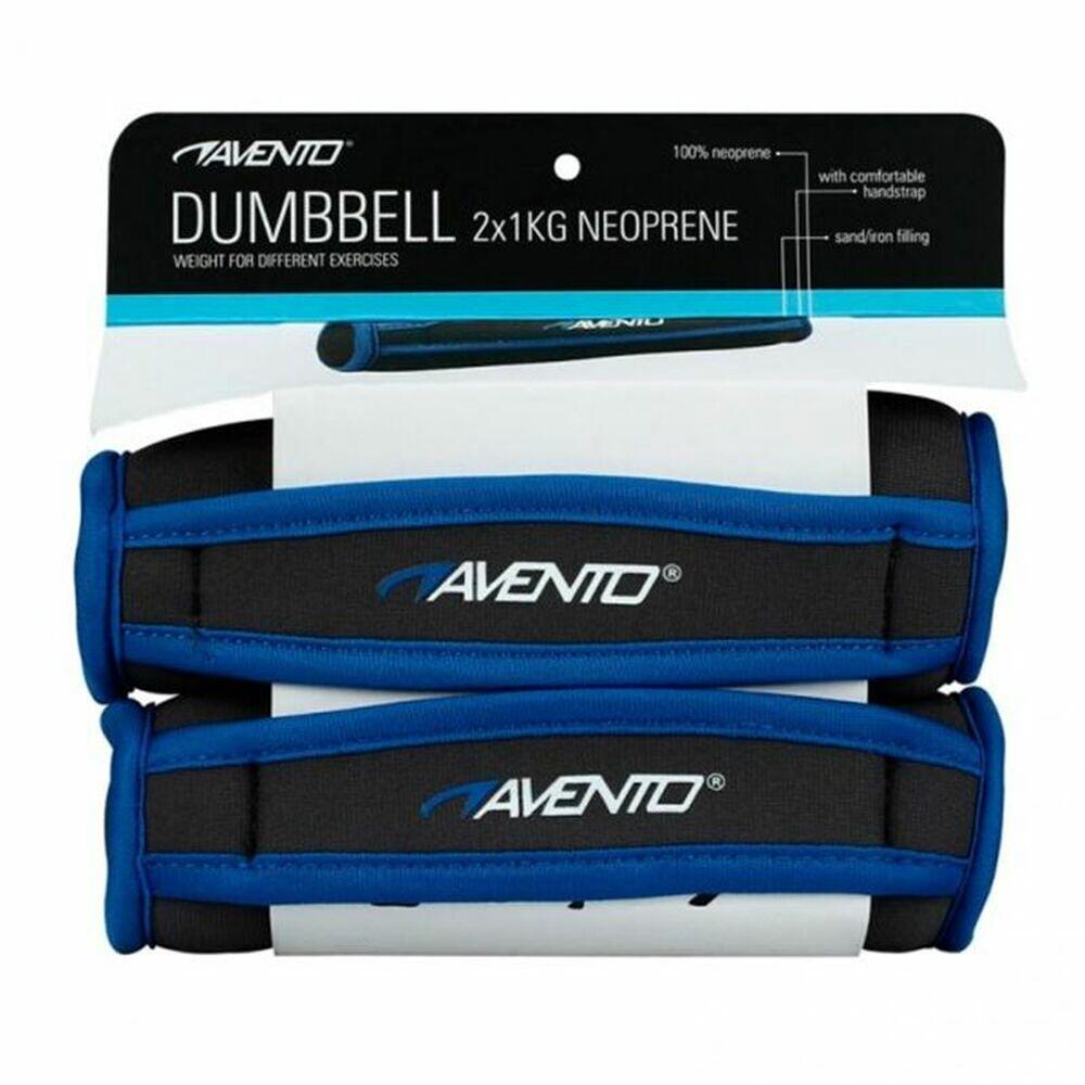 Avento Pesas de Neopreno 1 kg Gris/Azul (Pack 2) 4/5