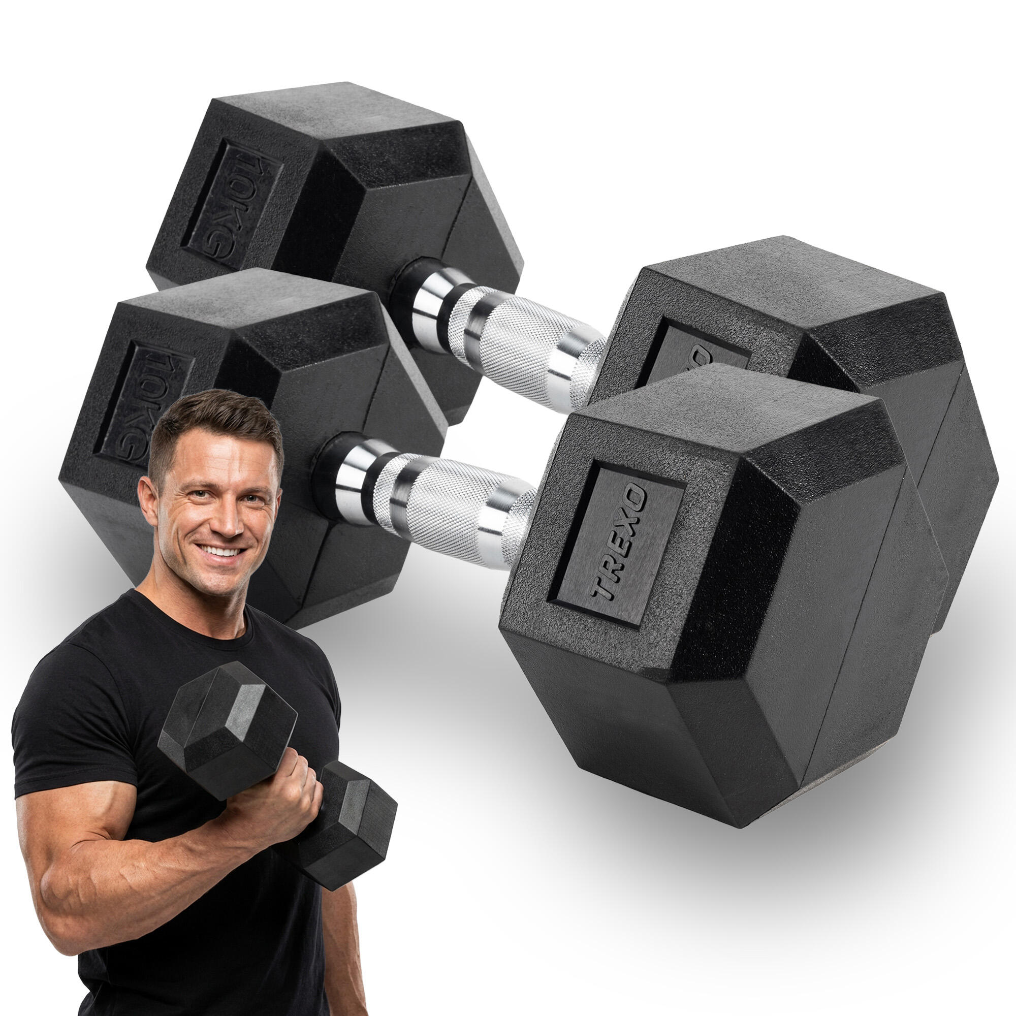 GROTREXA グロトレクサ XTREXO - Gantera cauciucata XTREXO Hex 10 kg | Decathlon