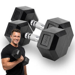 XTREXO Haltère caoutchouté Hex 10 kg