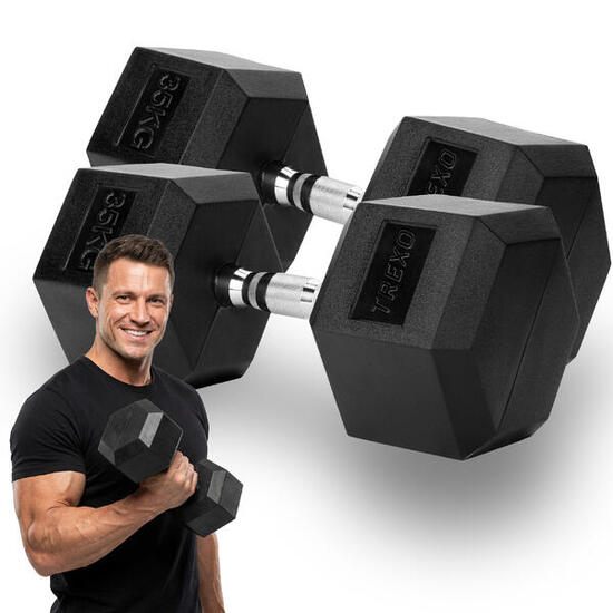 Manubrio gommato XTREXO Hex 35 kg