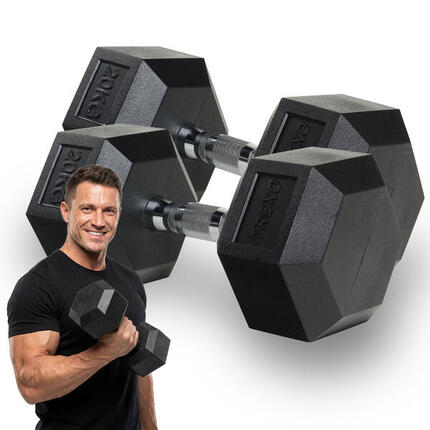 Hantel ogumowany XTREXO Hex 20 kg