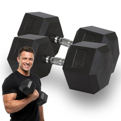 Hantel ogumowany XTREXO Hex 40 kg 40 kg