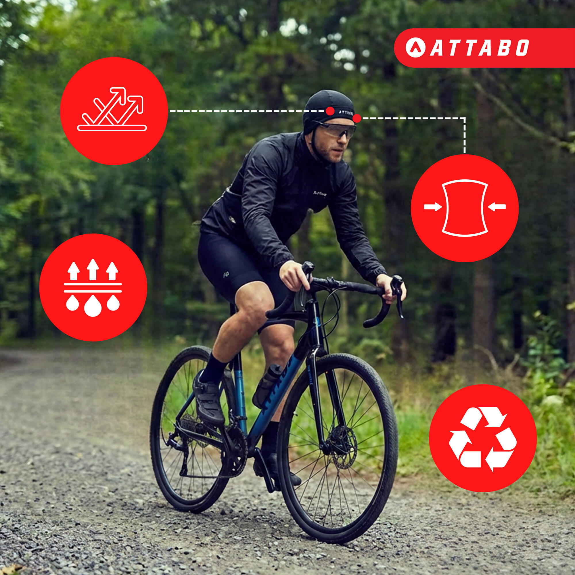Casquette de vélo ATTABO LOREEF HAT doublée 5/7