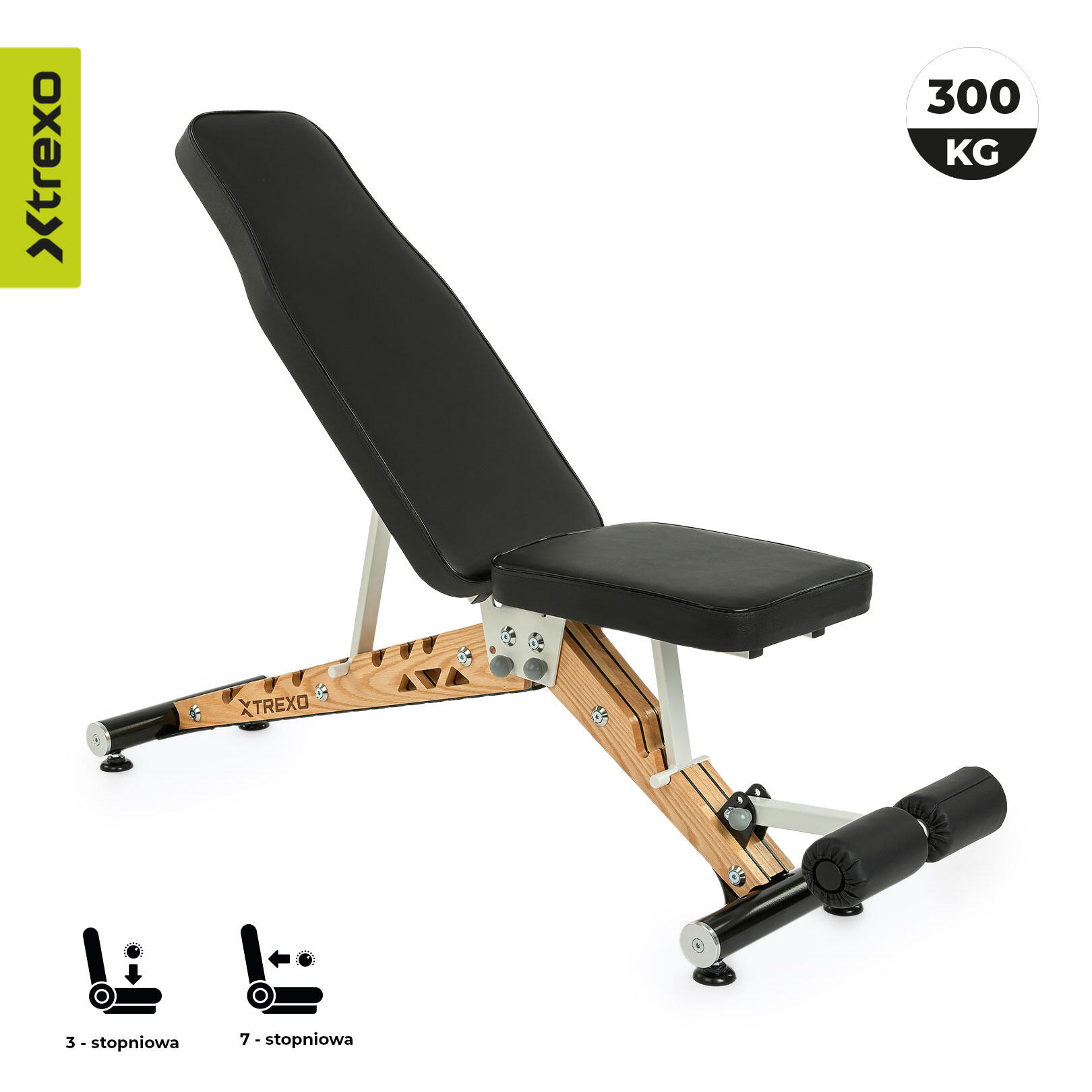 XTREXO verstelbare houten trainingsbank Leszy 7/7