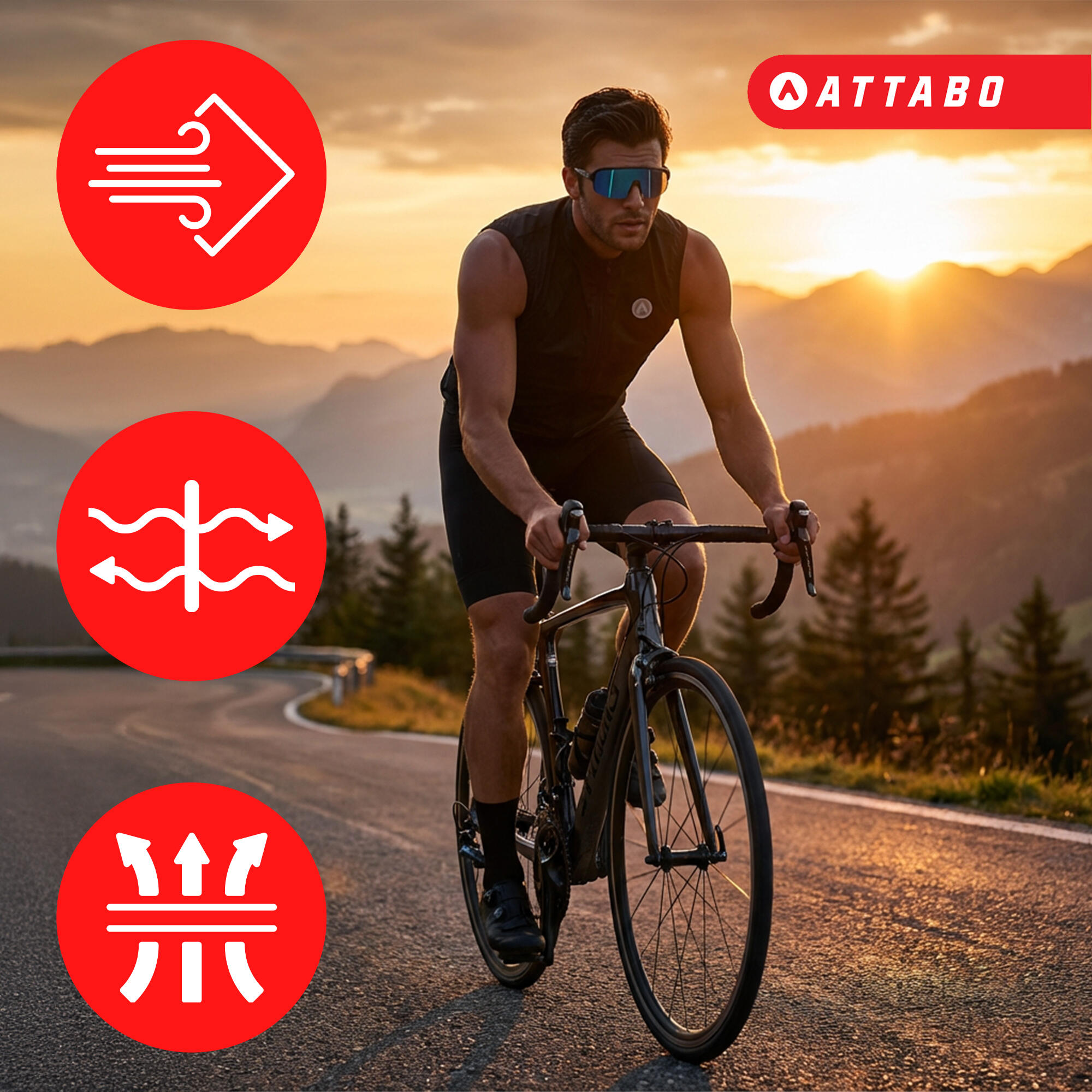 Chaleco de ciclismo a prueba de viento ATTABO Cahayo 2/7