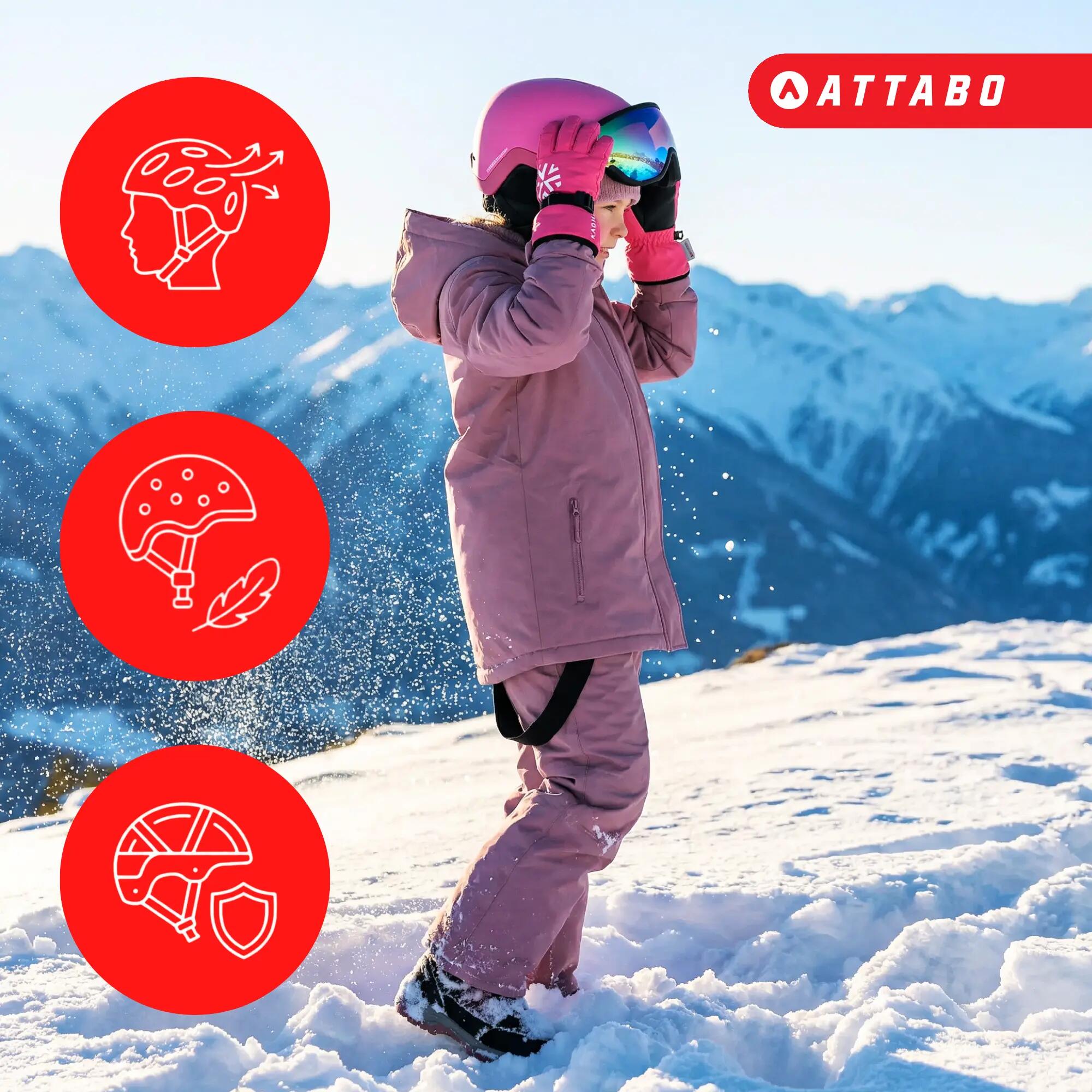 Casque de ski enfant ATTABO Avens 2.0 Jr Visor rose 51-54 cm 3/7