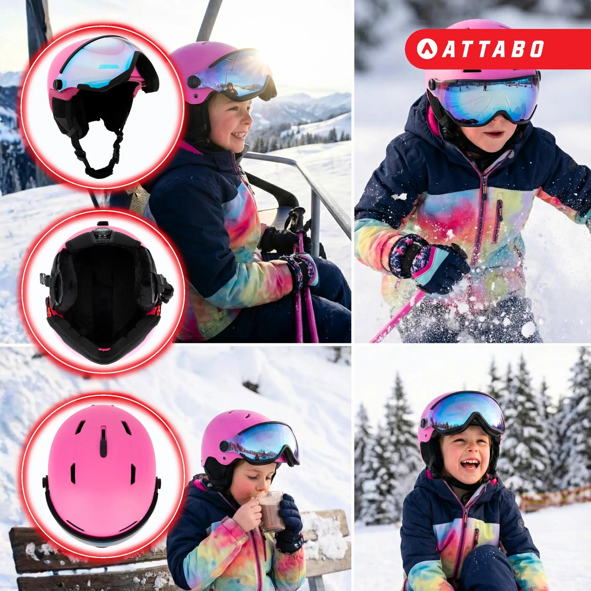 Casque de ski enfant ATTABO Avens 2.0 Jr Visor rose 51-54 cm 6/7