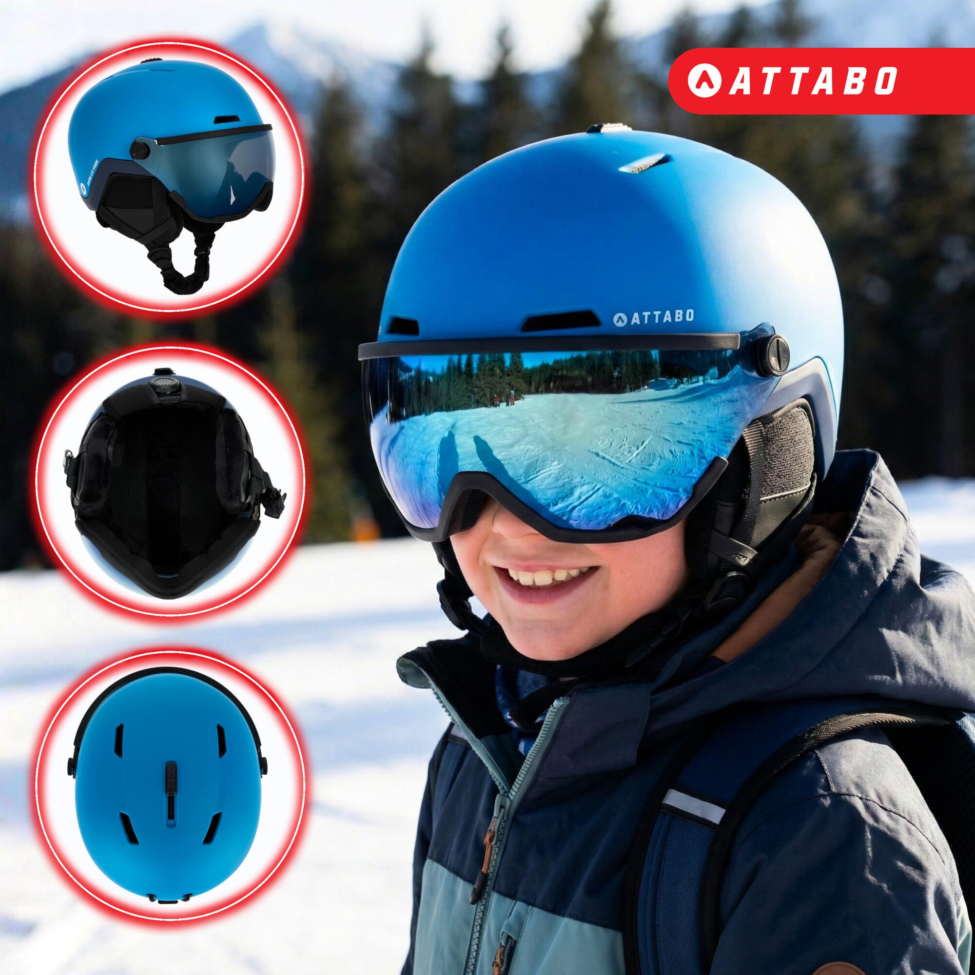 Kinder-Skihelm ATTABO Avens 2.0 Jr Visier 6/7