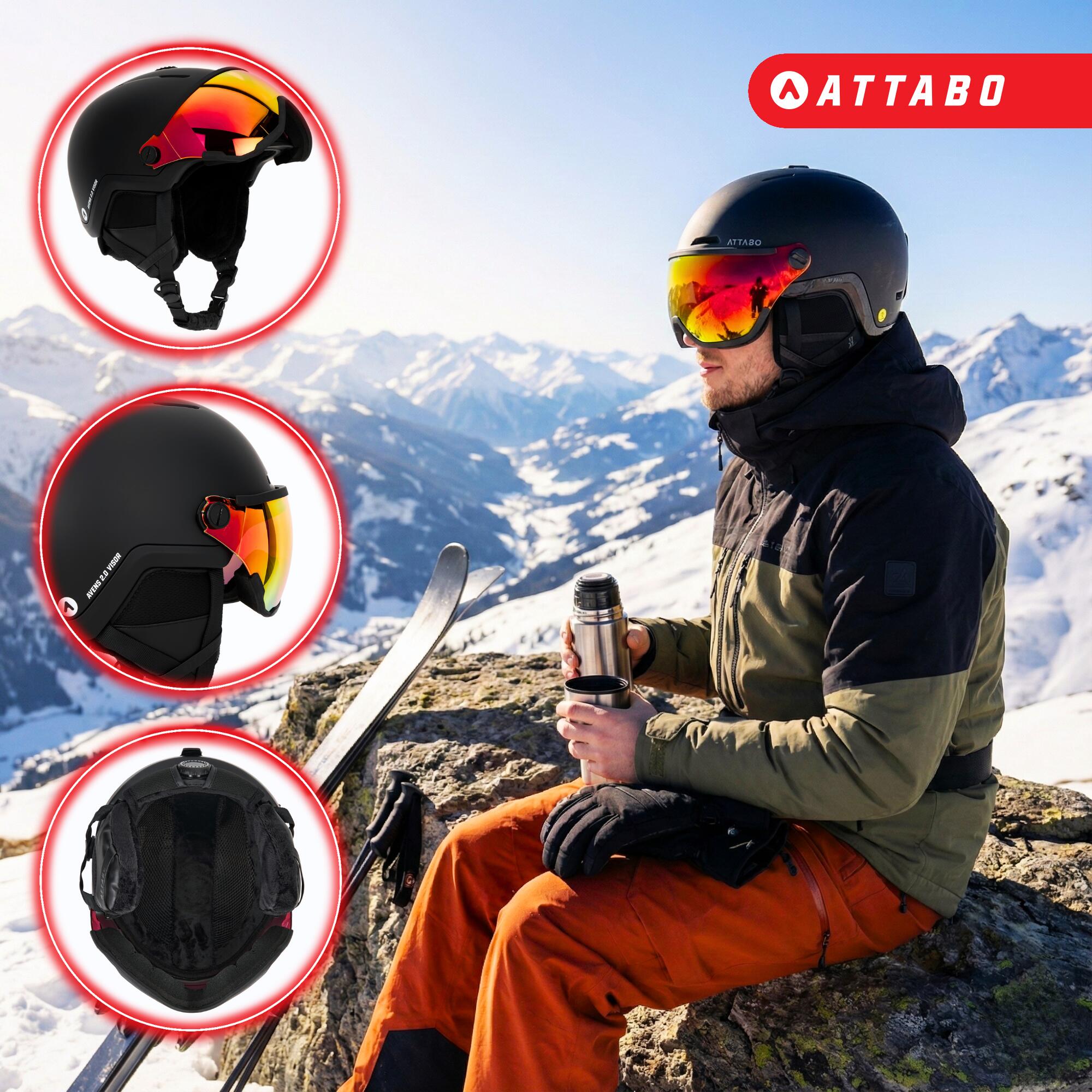 Capacete de esqui ATTABO Avens 2.0 com viseira 6/7