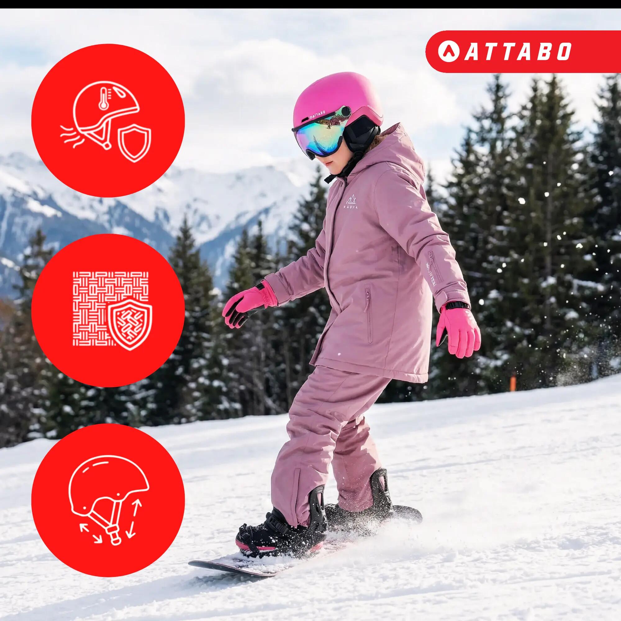 Casque de ski enfant ATTABO Avens 2.0 Jr Visor rose 51-54 cm 2/7