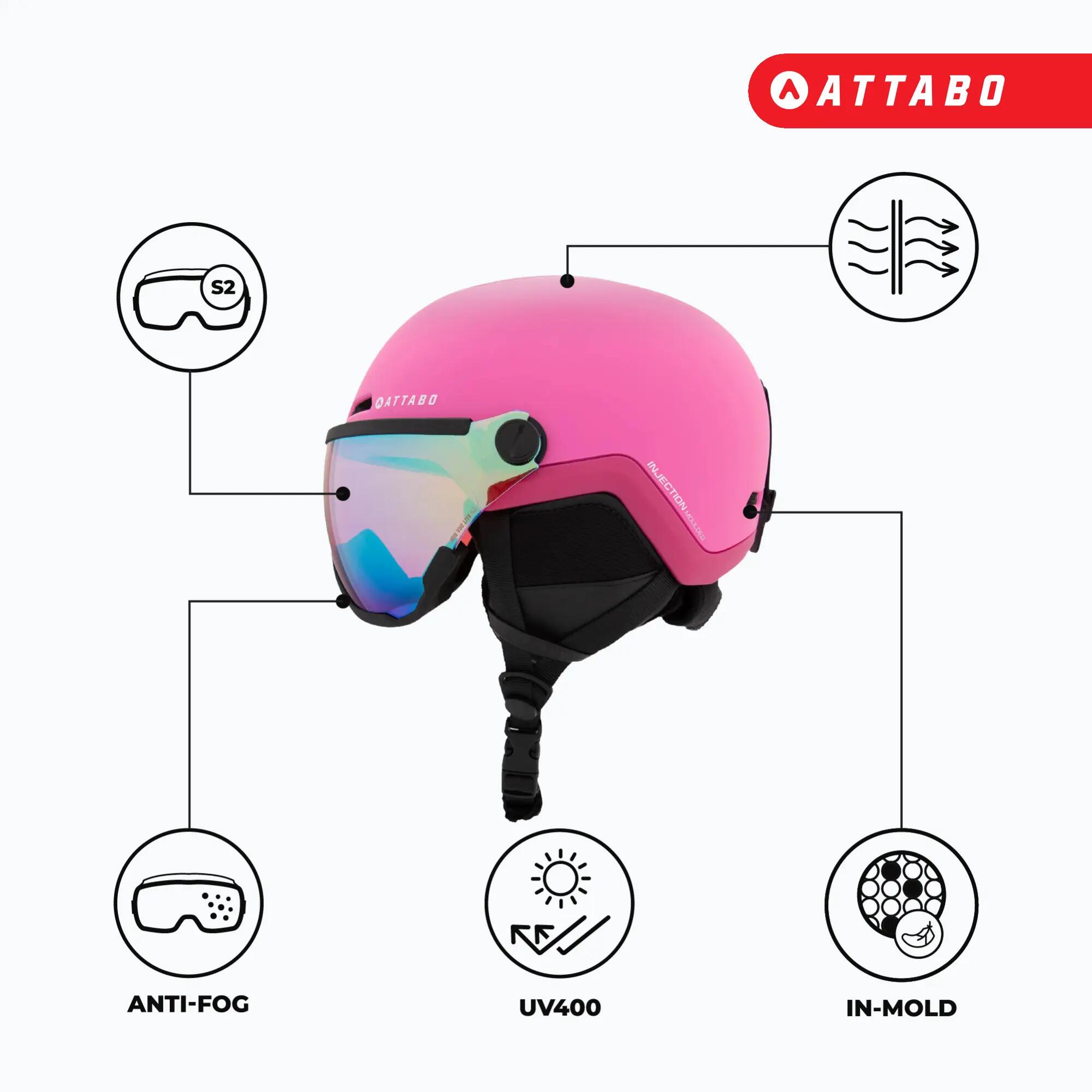 Casque de ski enfant ATTABO Avens 2.0 Jr Visor rose 51-54 cm 7/7