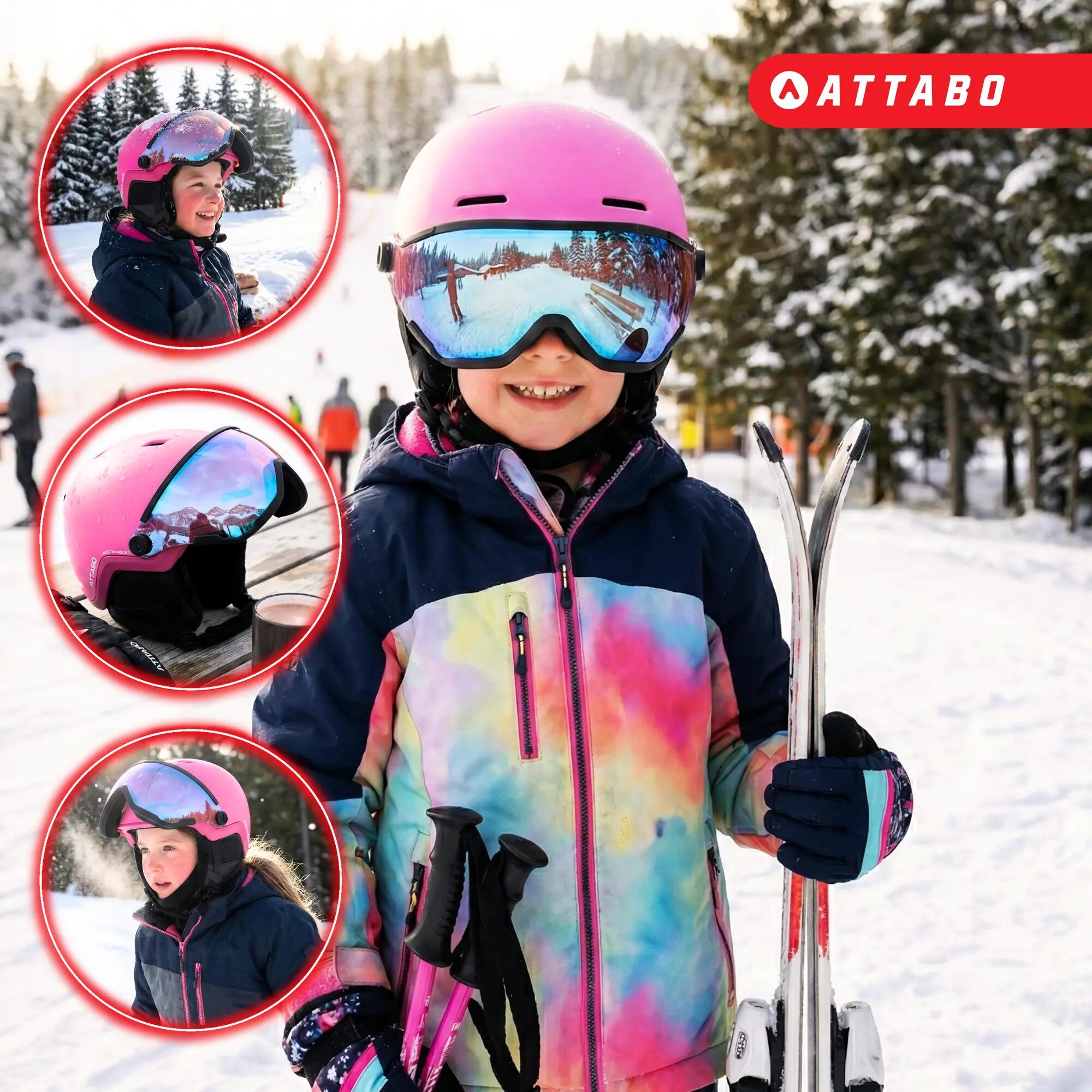 Casque de ski enfant ATTABO Avens 2.0 Jr Visor rose 51-54 cm 5/7
