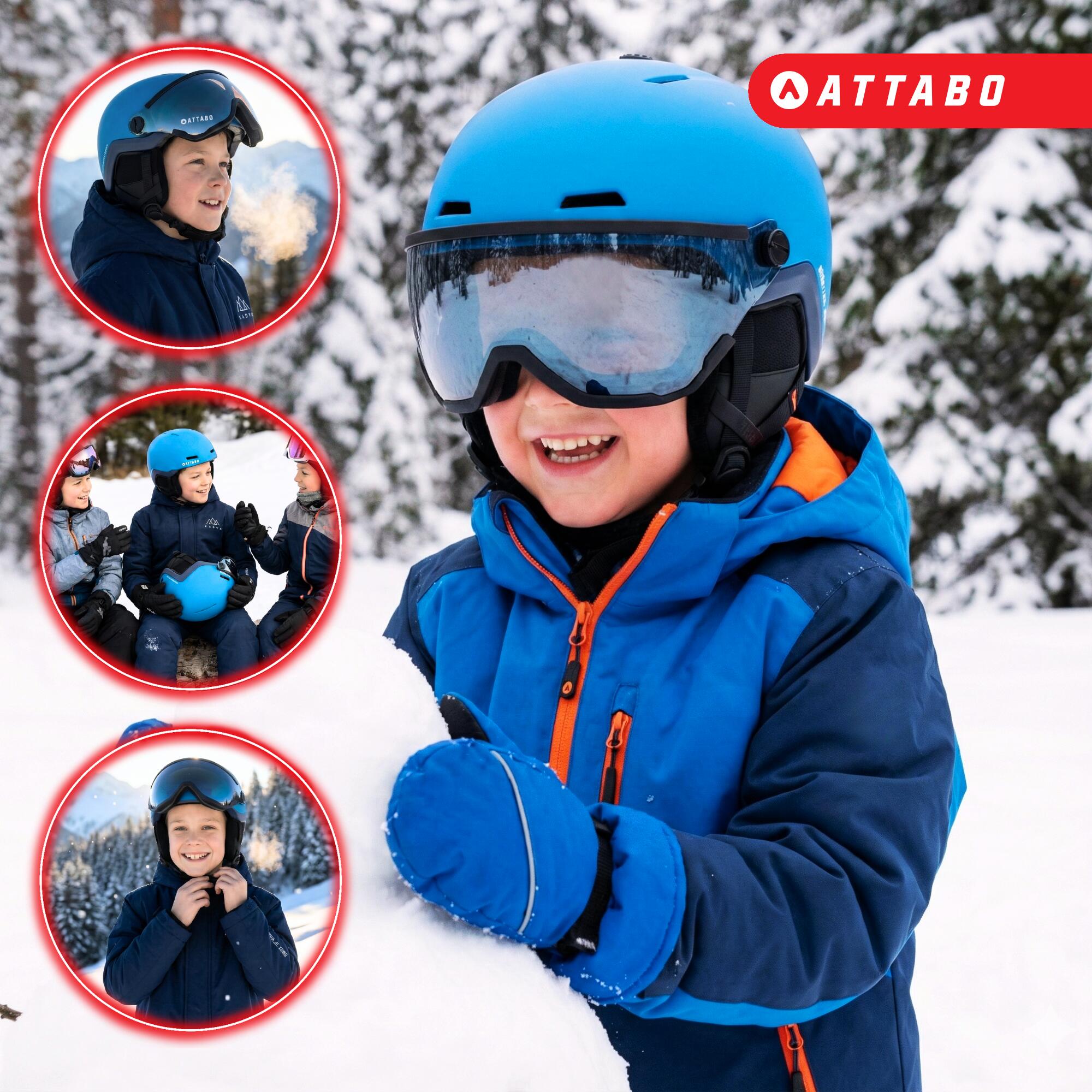 Kinder-Skihelm ATTABO Avens 2.0 Jr Visier 5/7