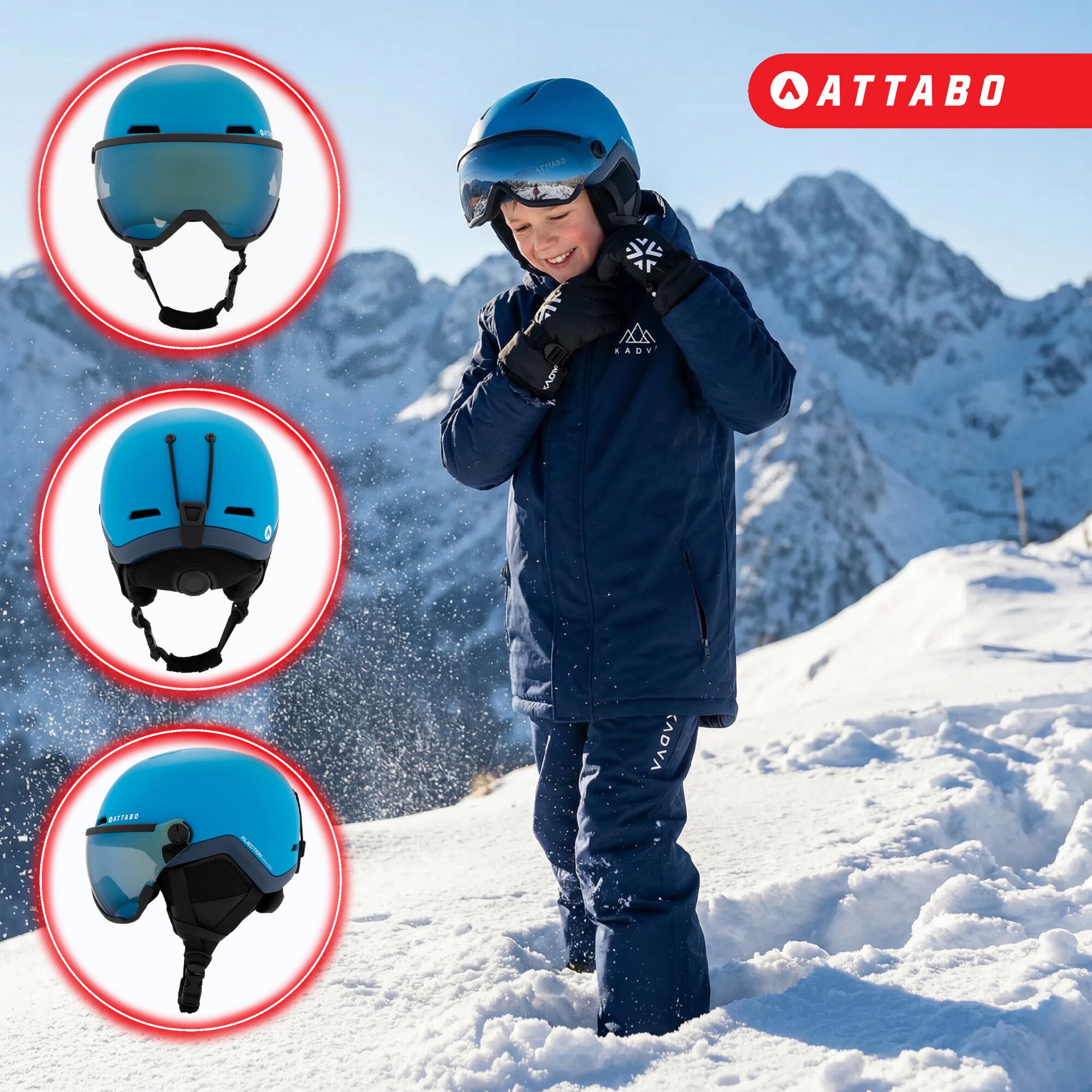 Kinder-Skihelm ATTABO Avens 2.0 Jr Visier 4/7