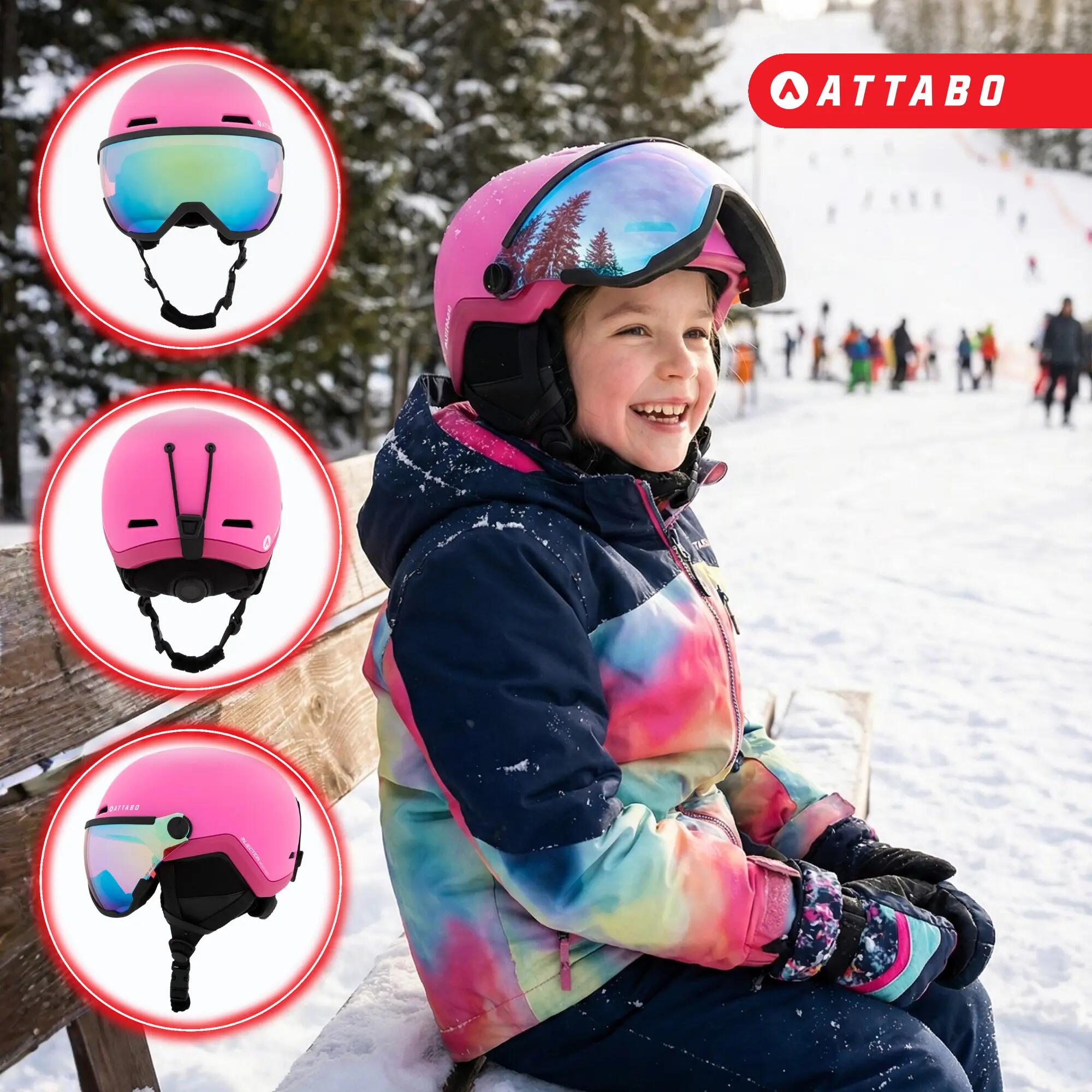 Casque de ski enfant ATTABO Avens 2.0 Jr Visor rose 51-54 cm 4/7