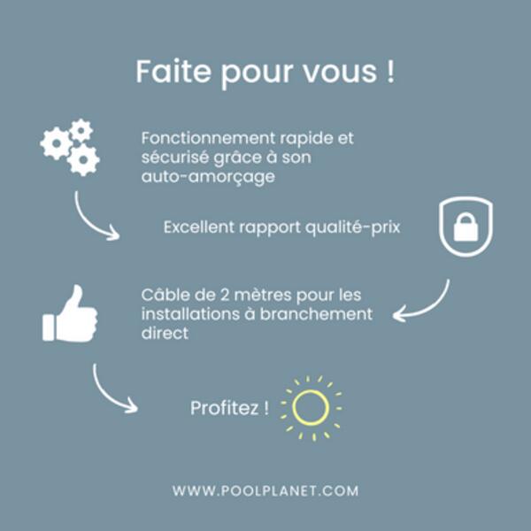 Pompe de filtration Swimmey - Monophasée  - Pentair 5/5