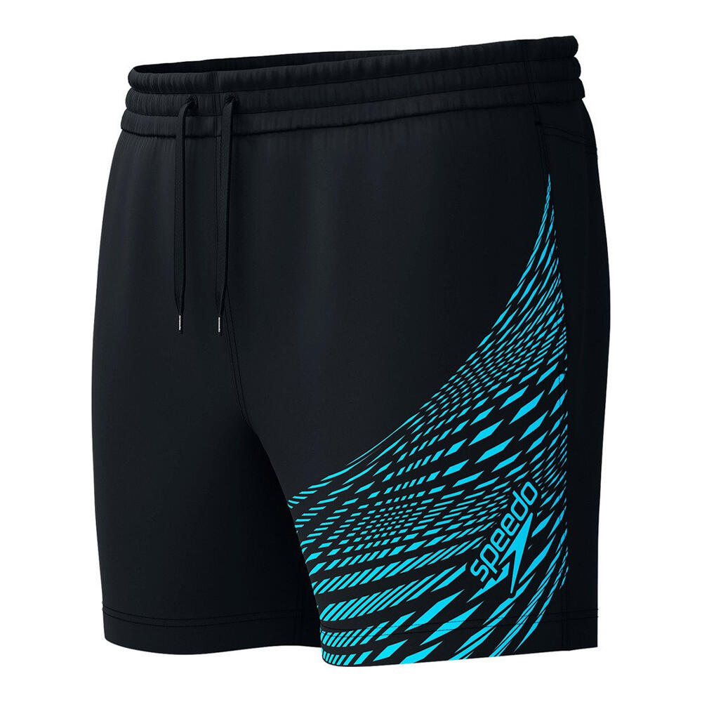Costume Da Bagno A Pantaloncino Logo Uomo Speedo Medley Nero Blu Picton 3/4