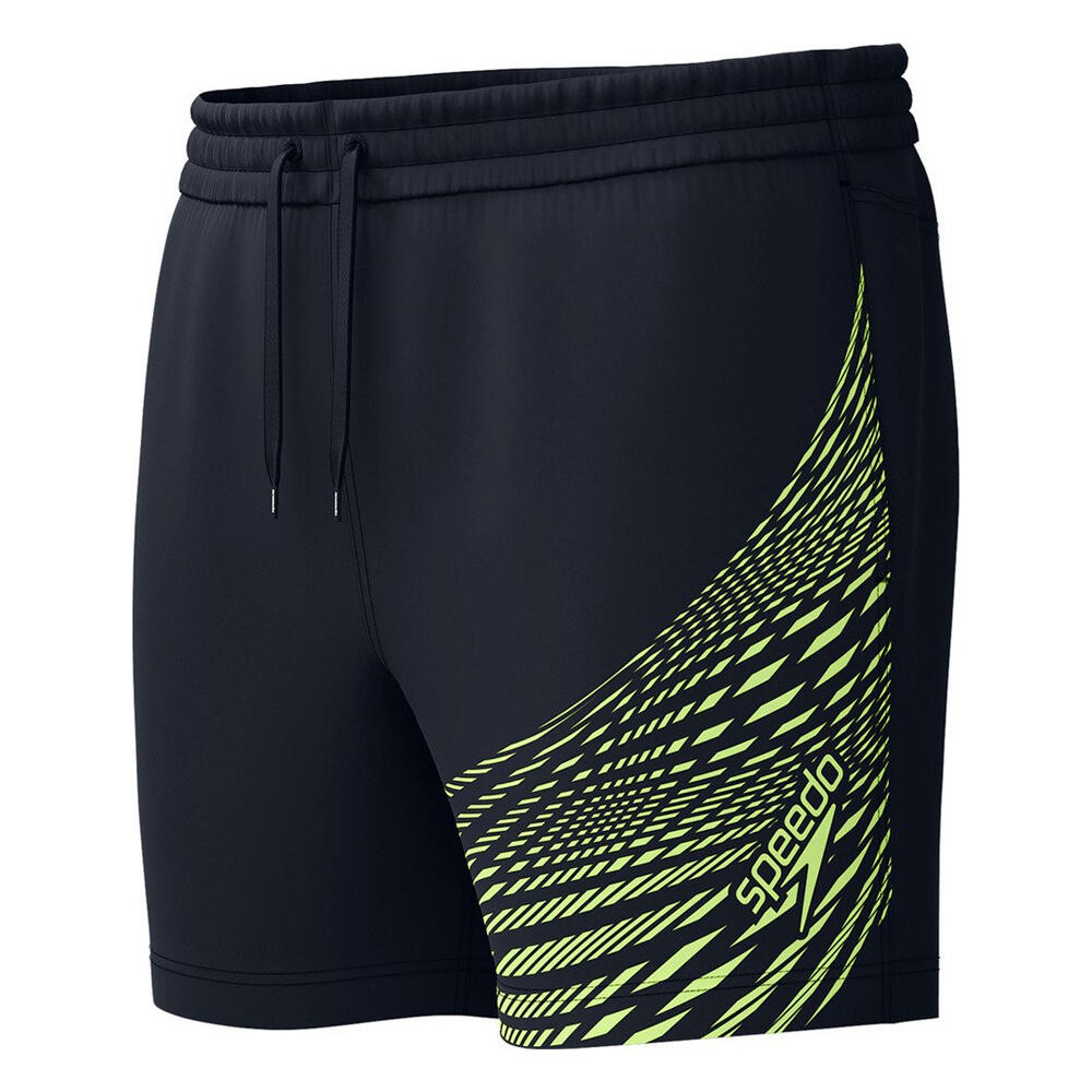 Short De Bain MEDLEY Homme (Noir / Jaune) 3/4