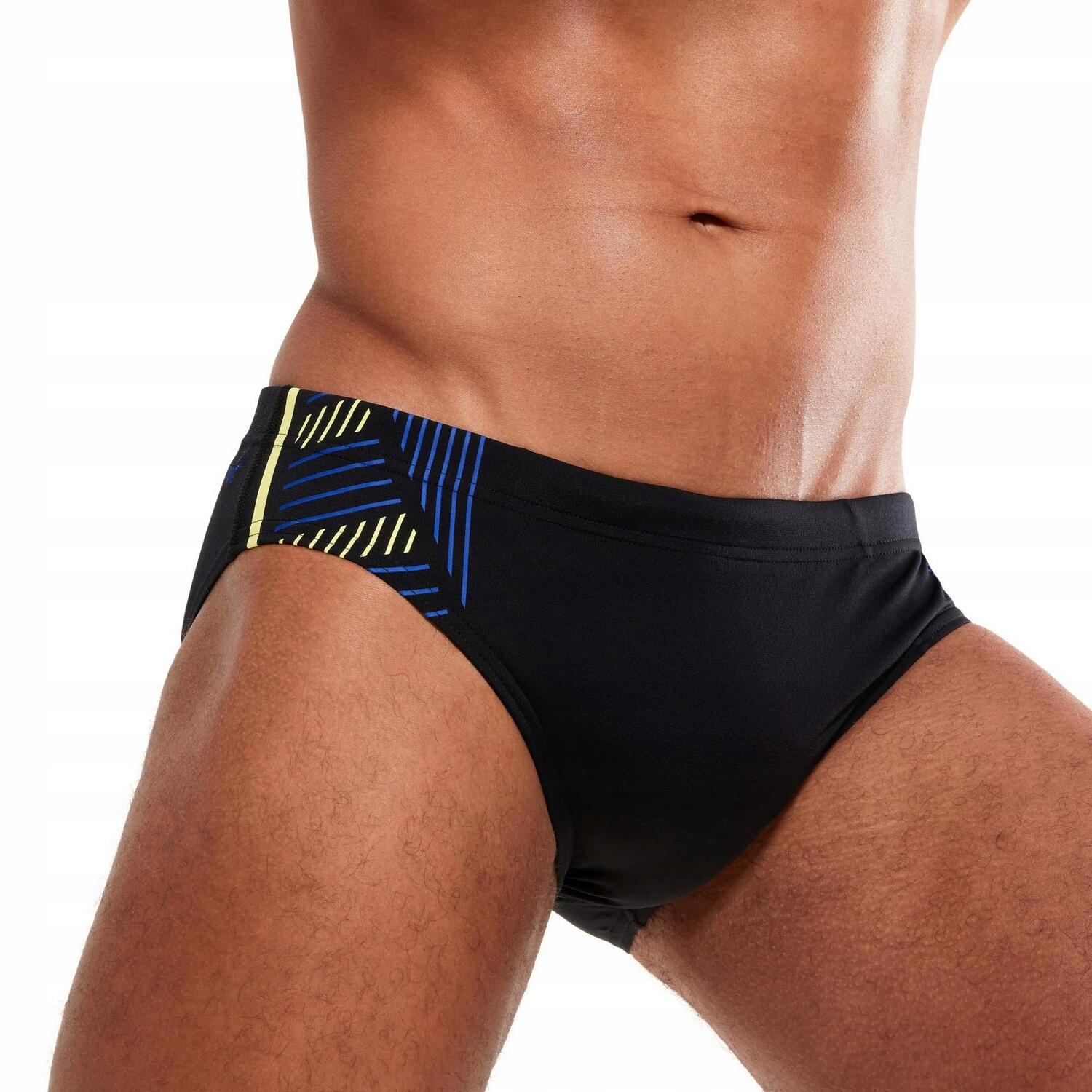 Slip Da Bagno Pannello A Contrasto Uomo Speedo Tech Panel Nero Blu Cromatico 3/4