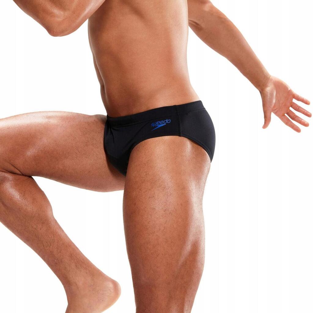 Mens Tech Panel Contrast Panel Swim Briefs (Black/Chroma Blue/Spritz)