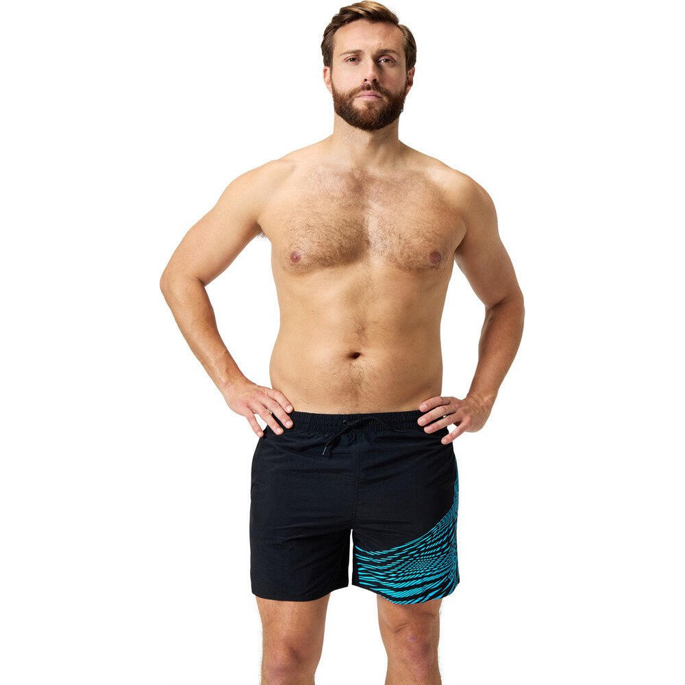 Mens Medley Logo Swim Shorts (Black/Picton Blue)