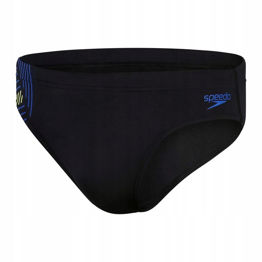 Mens Tech Panel Contrast Panel Swim Briefs (Black/Chroma Blue/Spritz)
