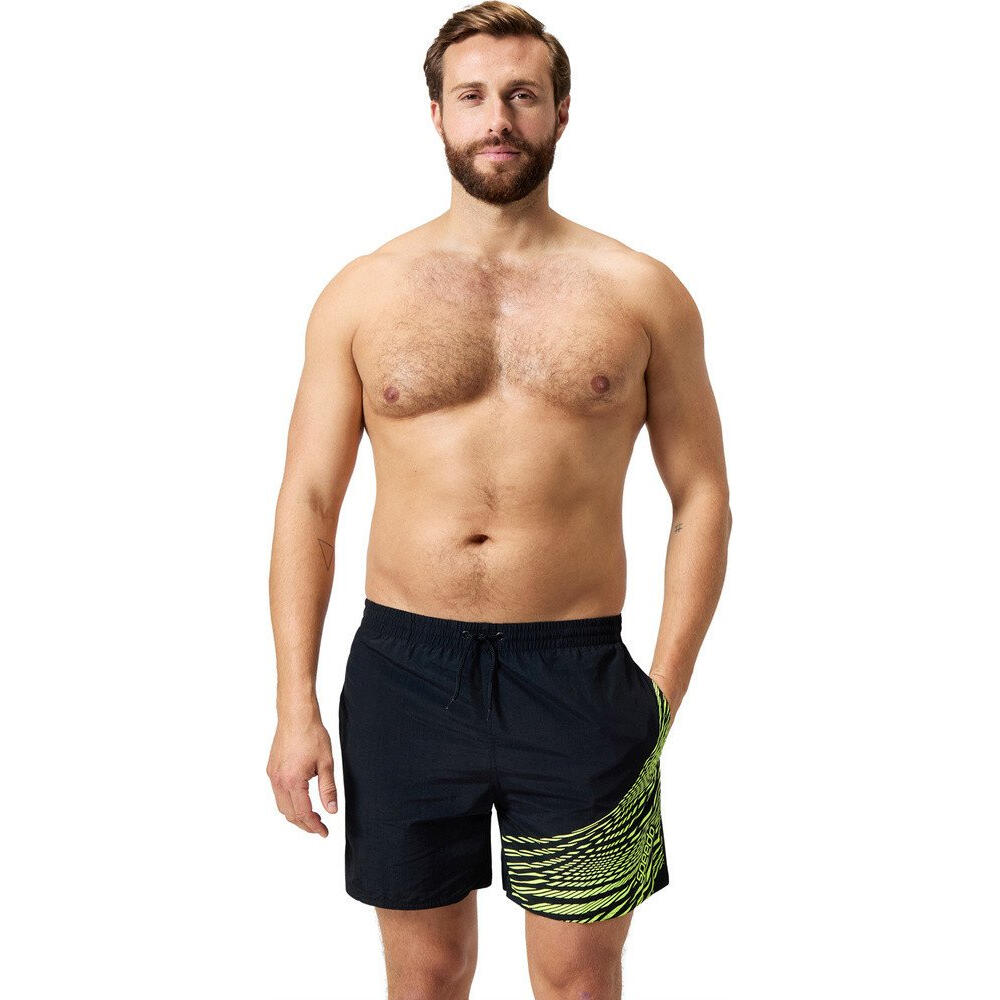 Mens Medley Logo Swim Shorts (Black/Hyper Yellow)