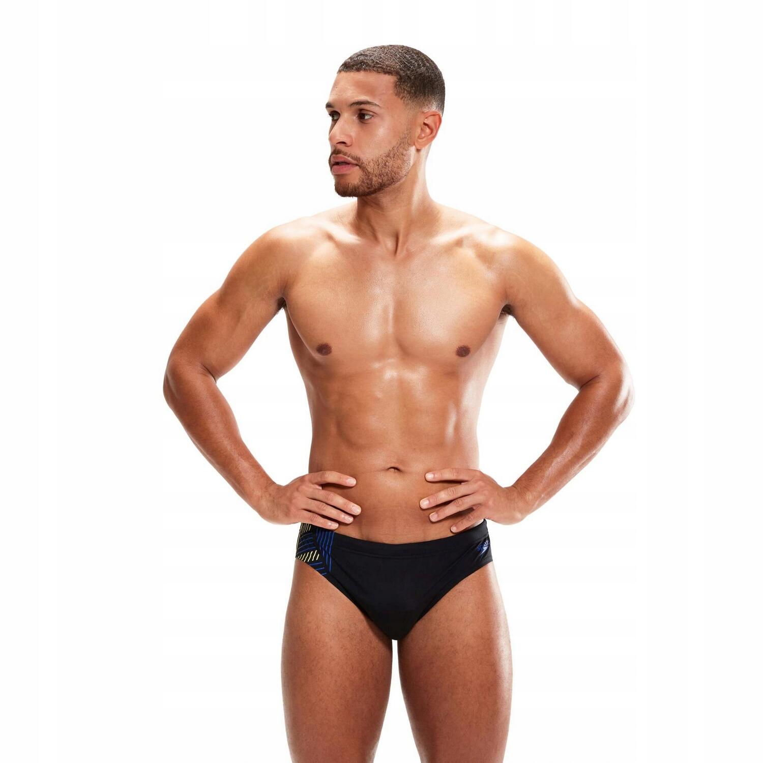 Slip Da Bagno Pannello A Contrasto Uomo Speedo Tech Panel Nero Blu Cromatico 4/4
