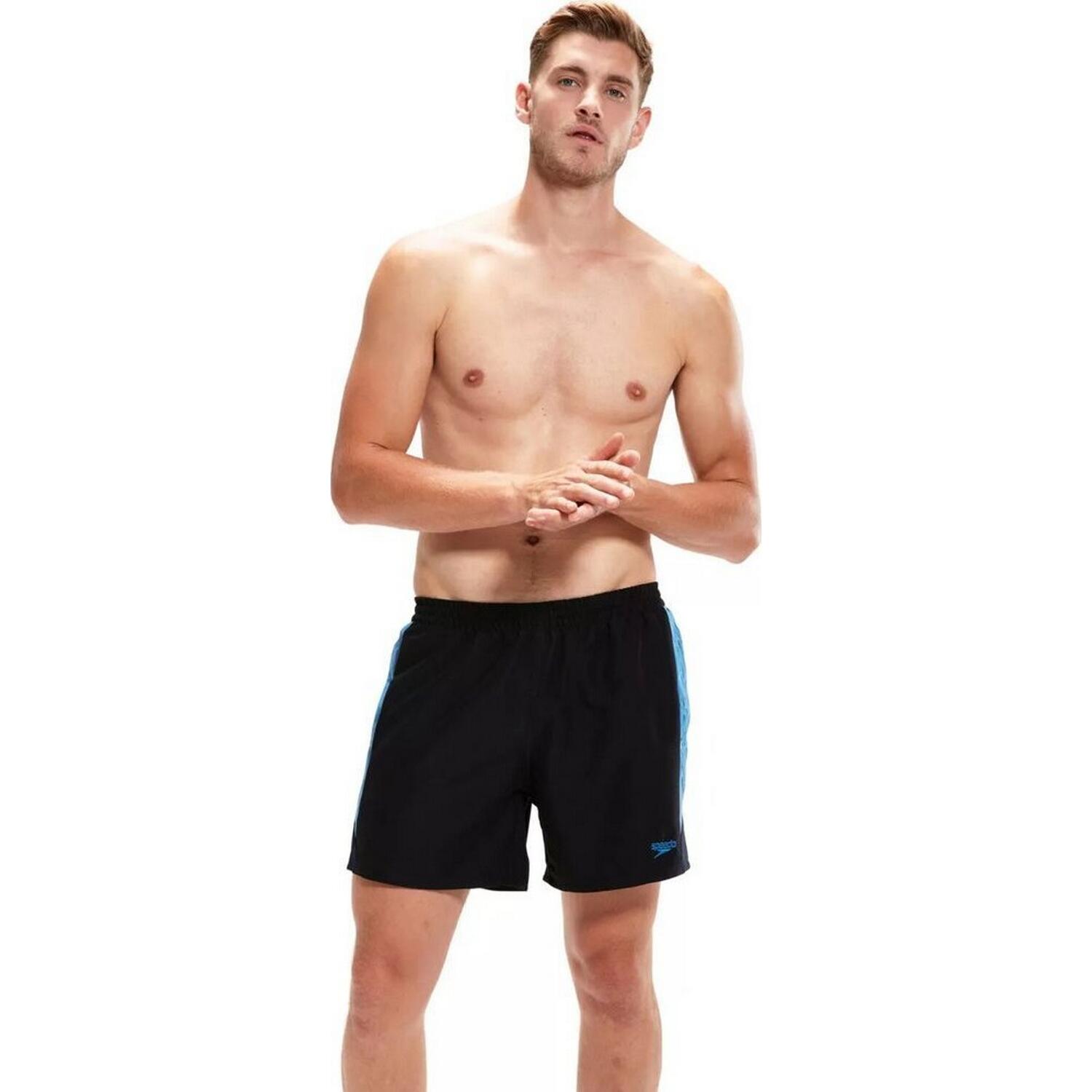 Costume Da Bagno A Pantaloncino Uomo Speedo Hyperboom Splice Nero Blu Spiaggia 4/4