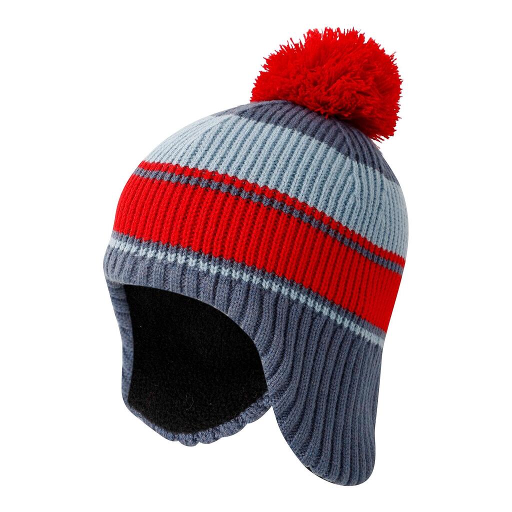 Childrens/Kids Ellmau Ear Flaps Beanie (Blue Indigo/Danger Red)
