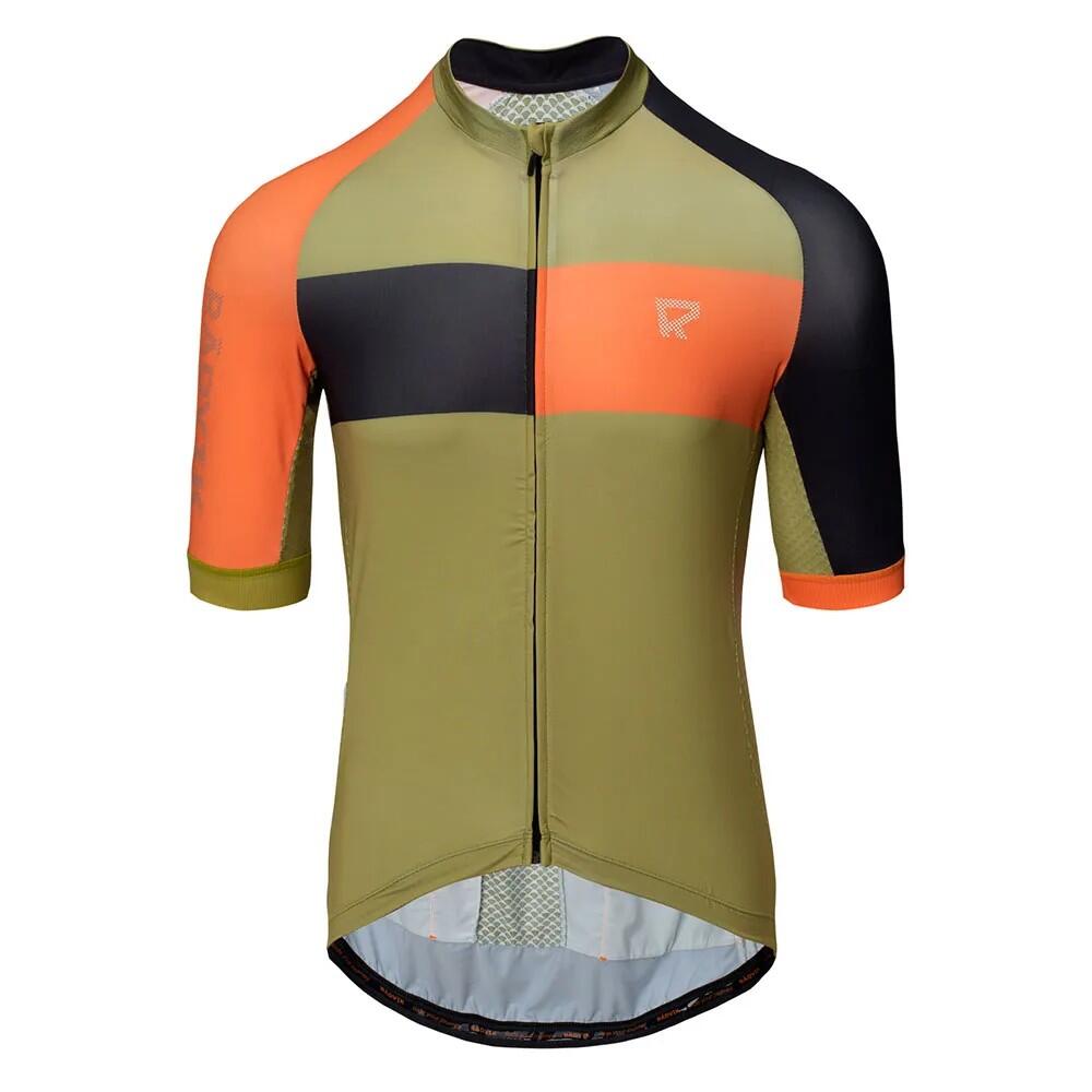 Radvik - Maillot De Cyclisme Svan Homme (vert Olive / Orange / Phantom) - Survêtement De Sudation - Noir|orange|vert - Decathlon