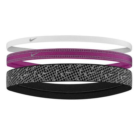 Fascia Per Capelli Logo Misura Confezione 3 Nike Bianco Fushia Caldo Argento