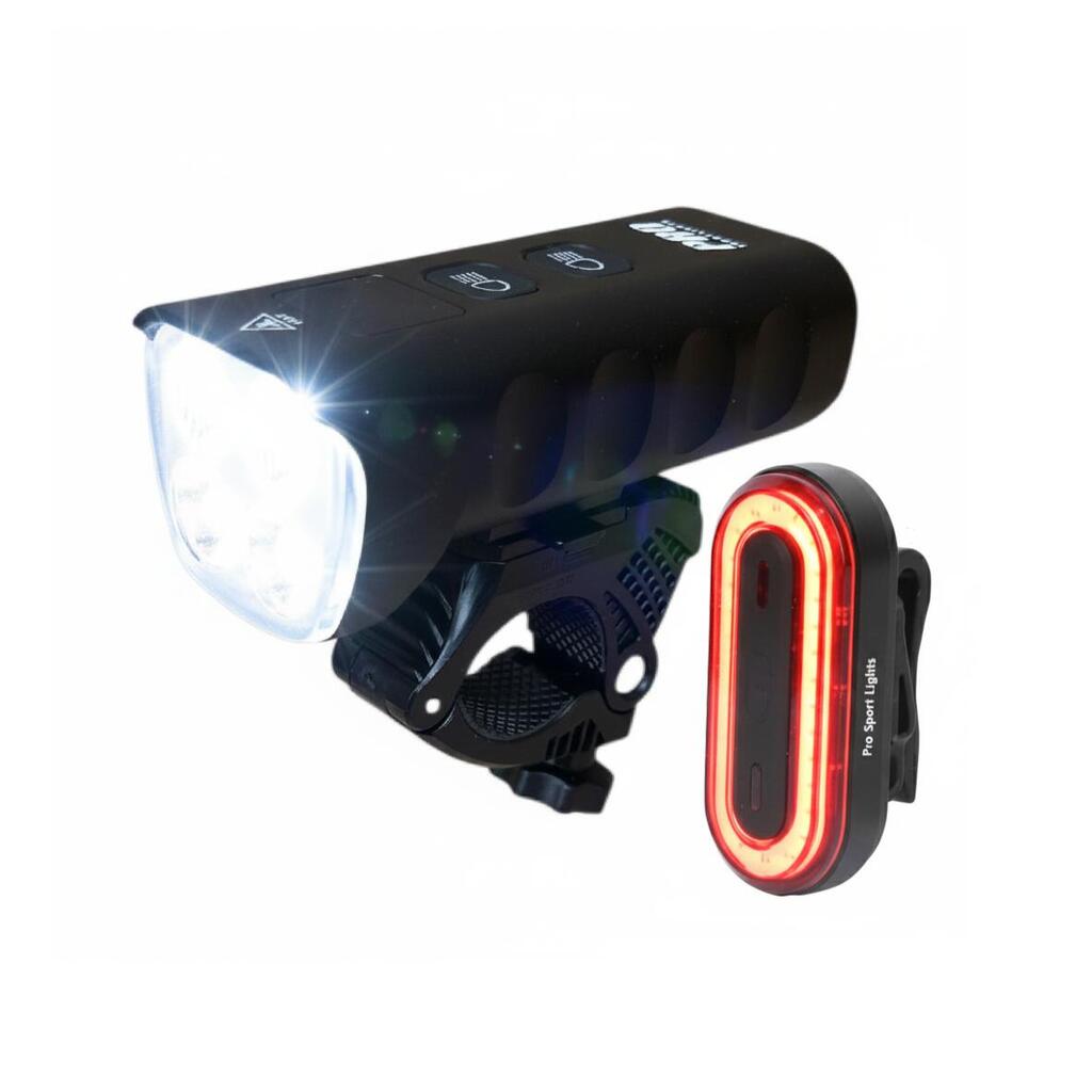 Bicycle Light Set 1800 and 100 Lumens - Performance - front and rear lights