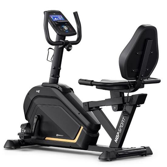 Vélo d'appartement semi-allongé Hop-Sport HS-120L Ravel, App compatible, Noir