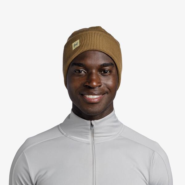Buff Crossknit Unisex Beanie Brown 5/7