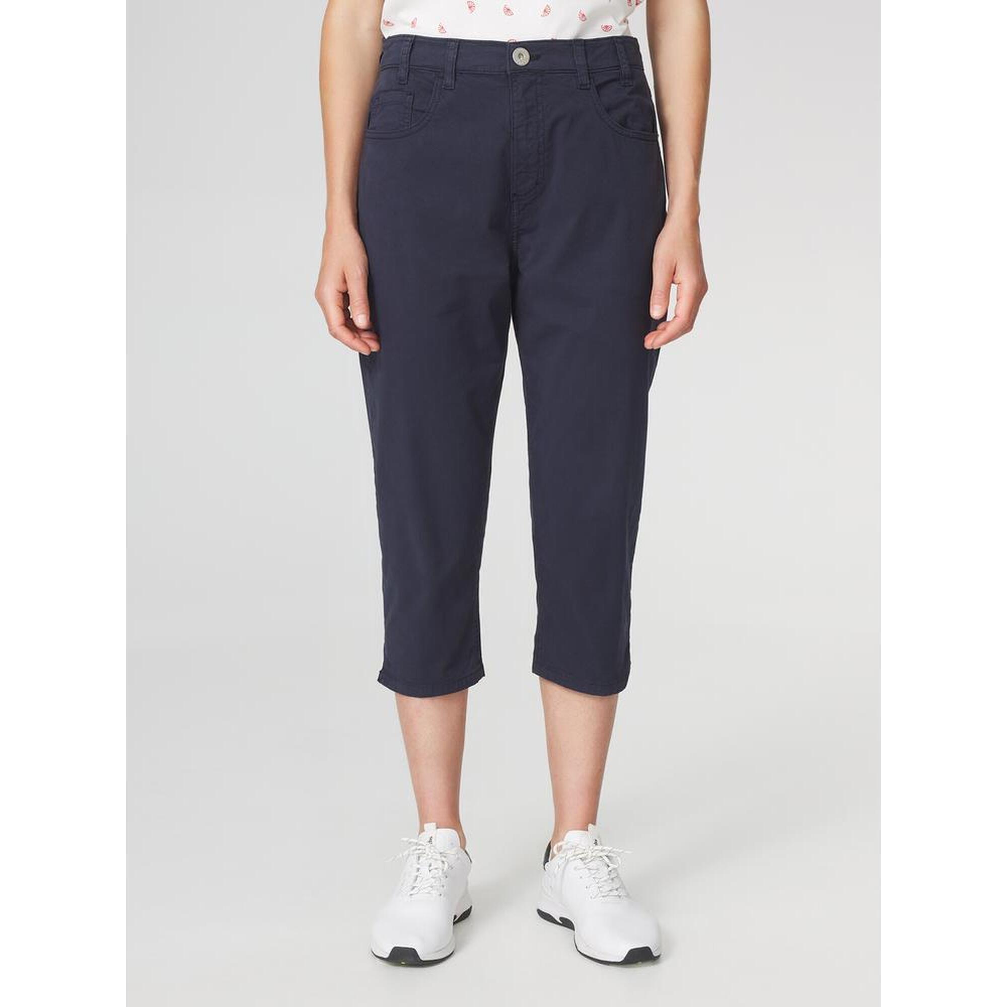 Tbs - Corsaire Femme Santacor Navy, 3/4, 97% Coton - Pantacourt - Bleu|vert - 40 M - Decathlon