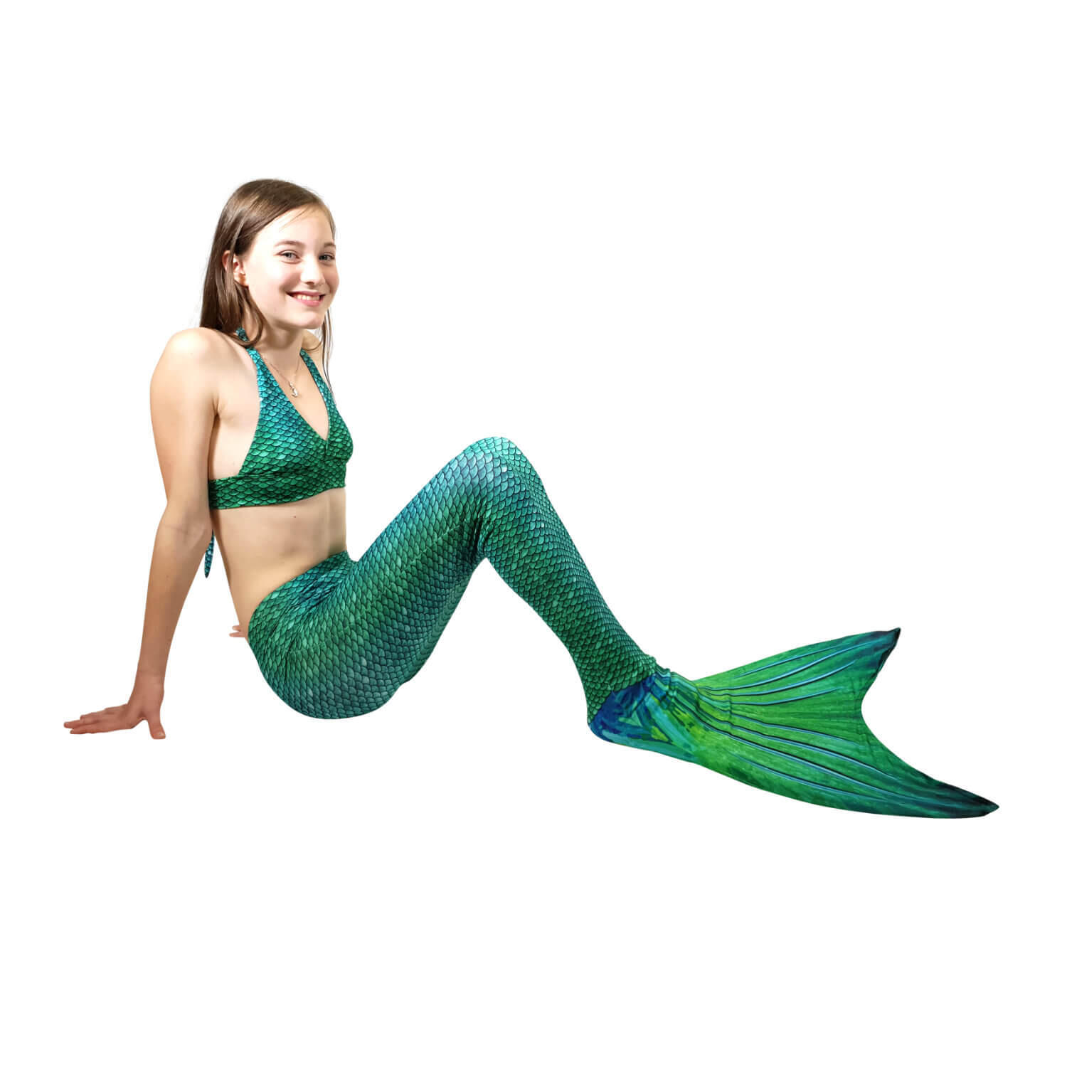 Queue de sirène enfants pour la natation Sirene Green L 2/6