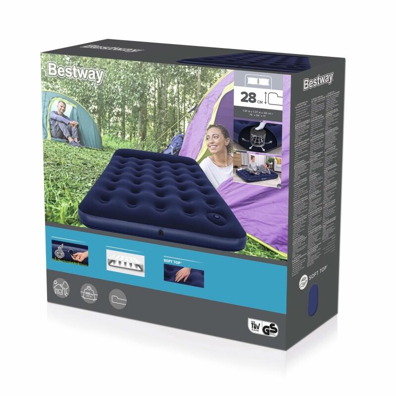 Bestway Matelas gonflable camping 2 personnes 191x137x22cm pompe à pied intégrée 5/6