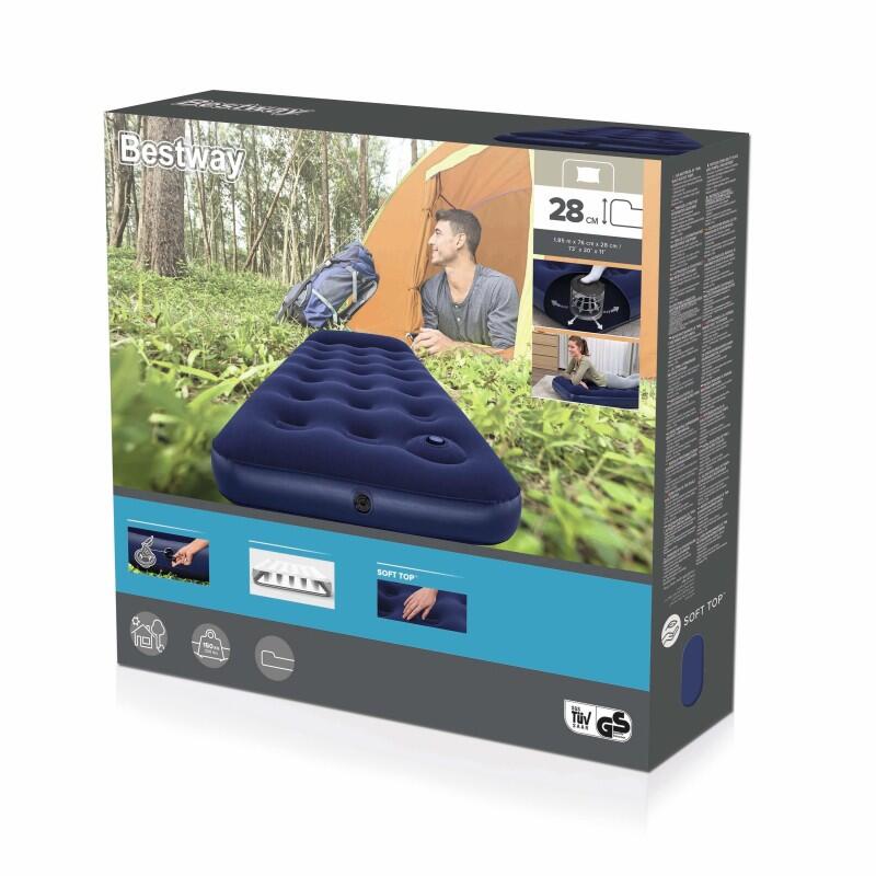 Bestway Matelas camping gonflable 1 place 185x76x22cm avec pompe à pied 4/5