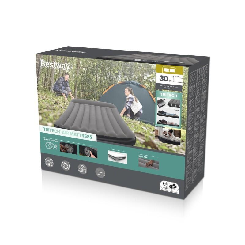 Colchão Insuflável Bestway 671BS Tritech Queen Cinzento 7/7