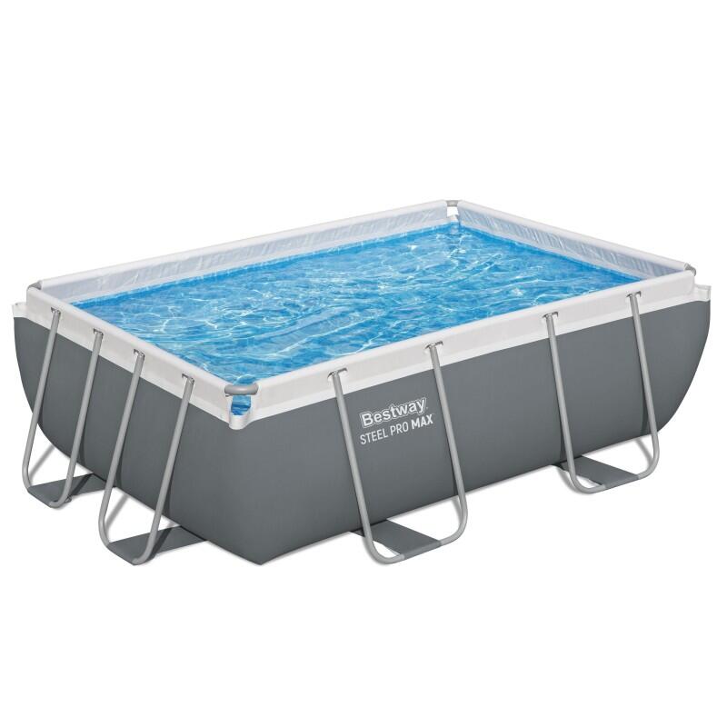 Bestway - Bestway Piscine Hors Sol Rectangulaire 282x196x84cm Steel Pro Max - Piscine - Gris - No Size - Decathlon