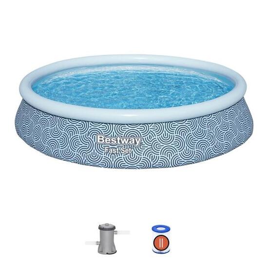 Bestway Piscine autoportante – Ronde – Fast Set – 396 x 84 cm - Pompe Incluse