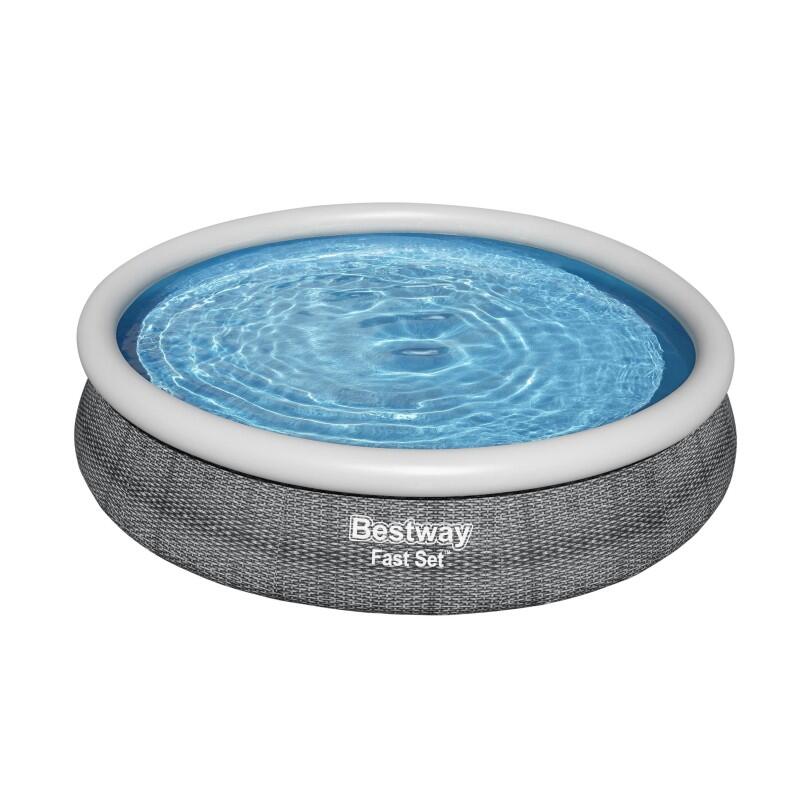 Bestway Piscine gonflable ronde Bestway Fast Set 366 x 76 cm Effet Rotin 6/7