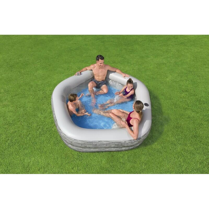 Bestway Piscine gonflable Ronde Sièges Intégrés-213x206x53 cm 7/7