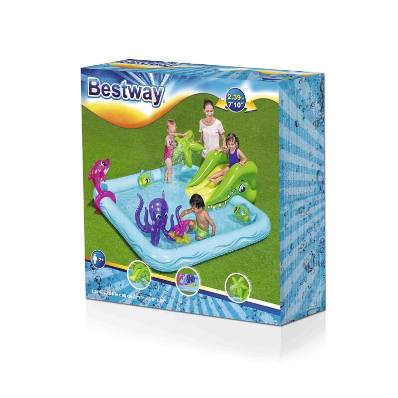 Piscina Hinchable Acuario Bestway 239x206 cm para Jardín 5/7