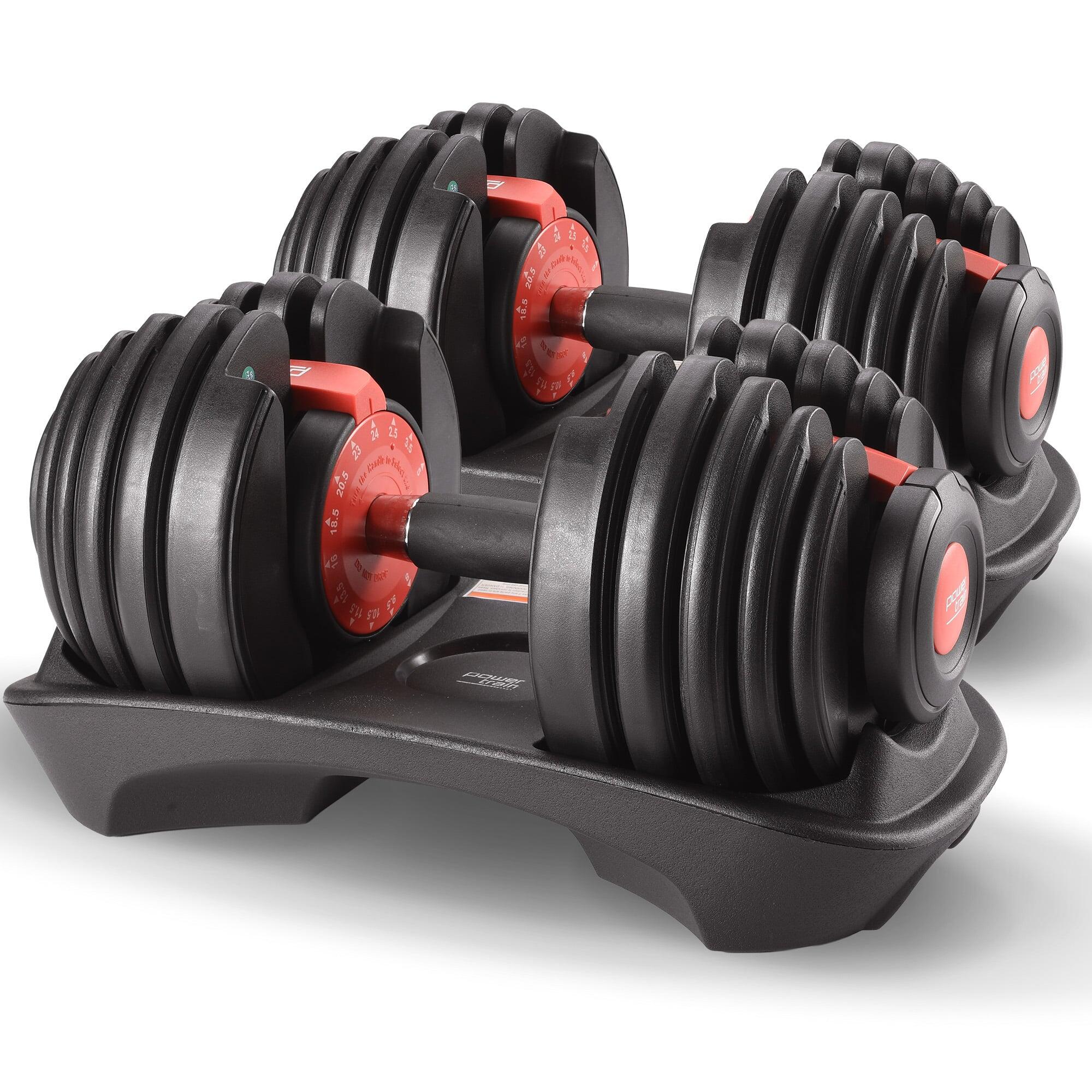 Powertrain 48kg Adjustable Dumbbells 15-in-1 Home Gym Weights  Red