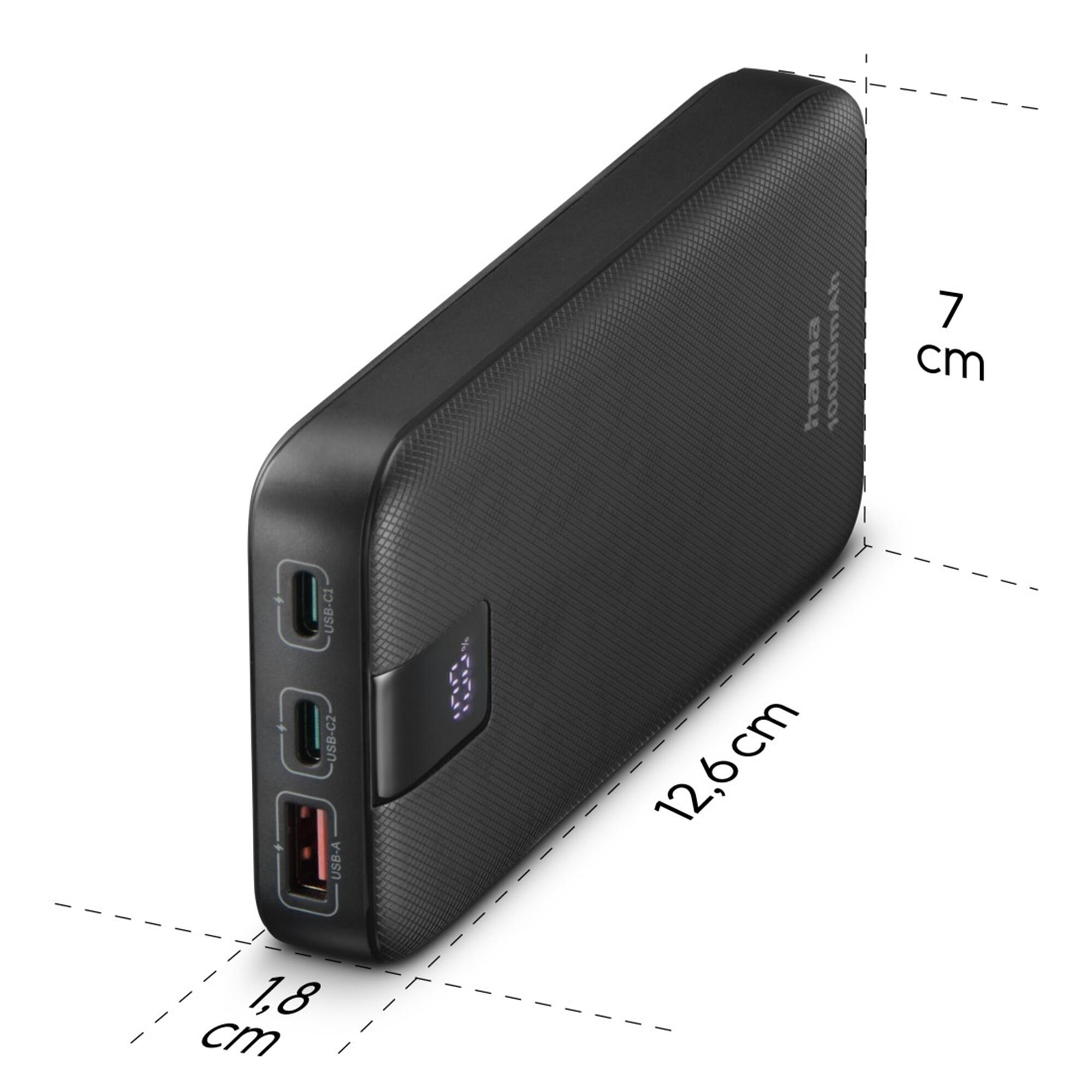 HAMA Power Pack PD10, 10000mAh, Power Delivery, 2xUSB-C, USB-A 6/7