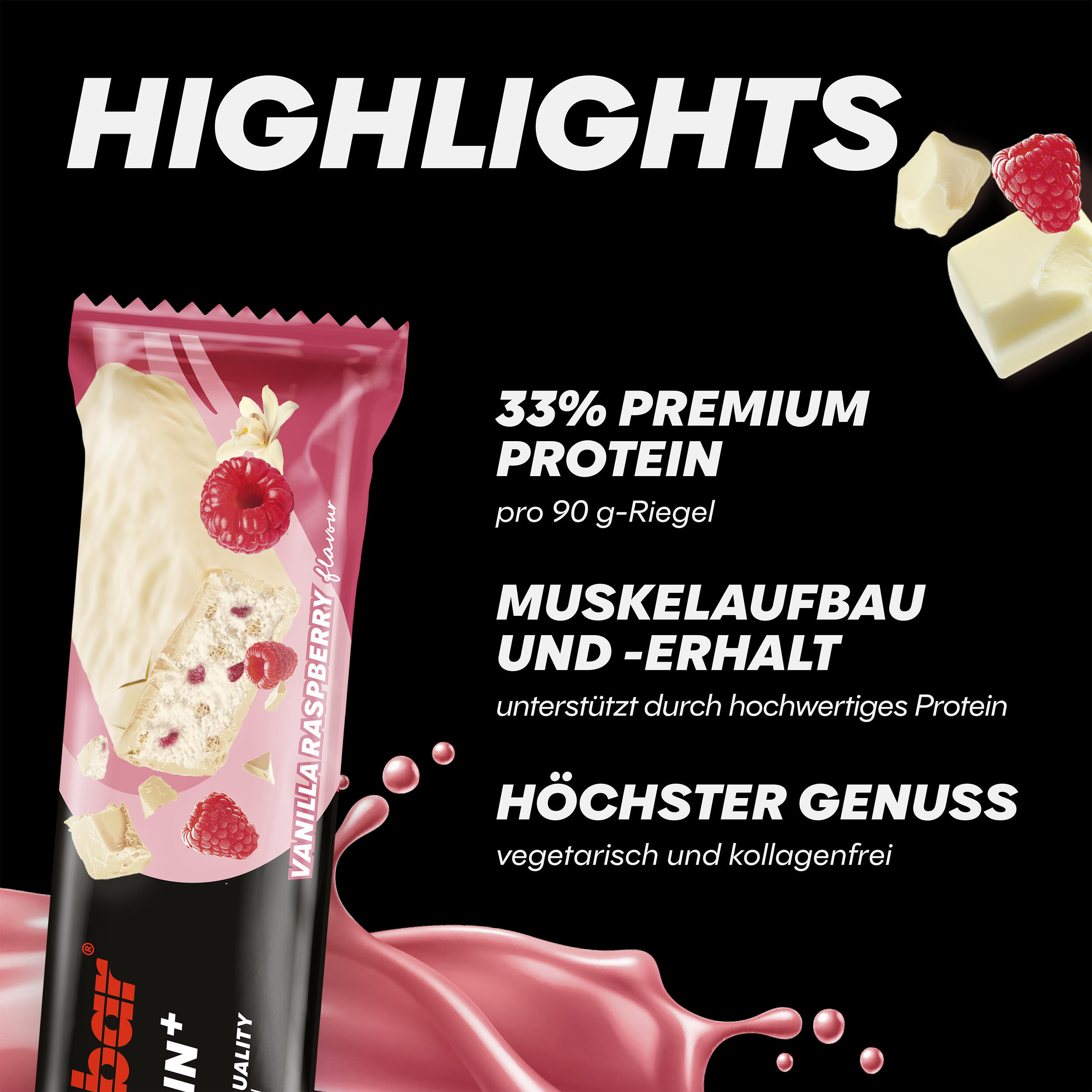 Protein Plus 33% (10 x 90g) Vanilla-Raspberry 4/6