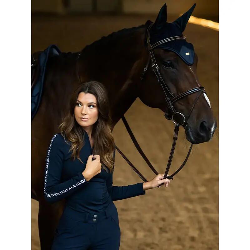 Maglia da equitazione a maniche lunghe con zip 1/4 donna Equestrian Stockholm Mo 2/5